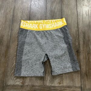 Gymshark Gray and Yellow Athletic Shorts